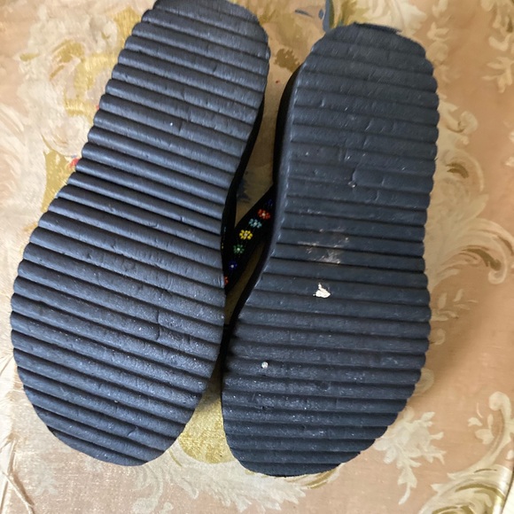 Vintage Y2K / 90s Flower Power Platform Sandals - Picture 3 of 3